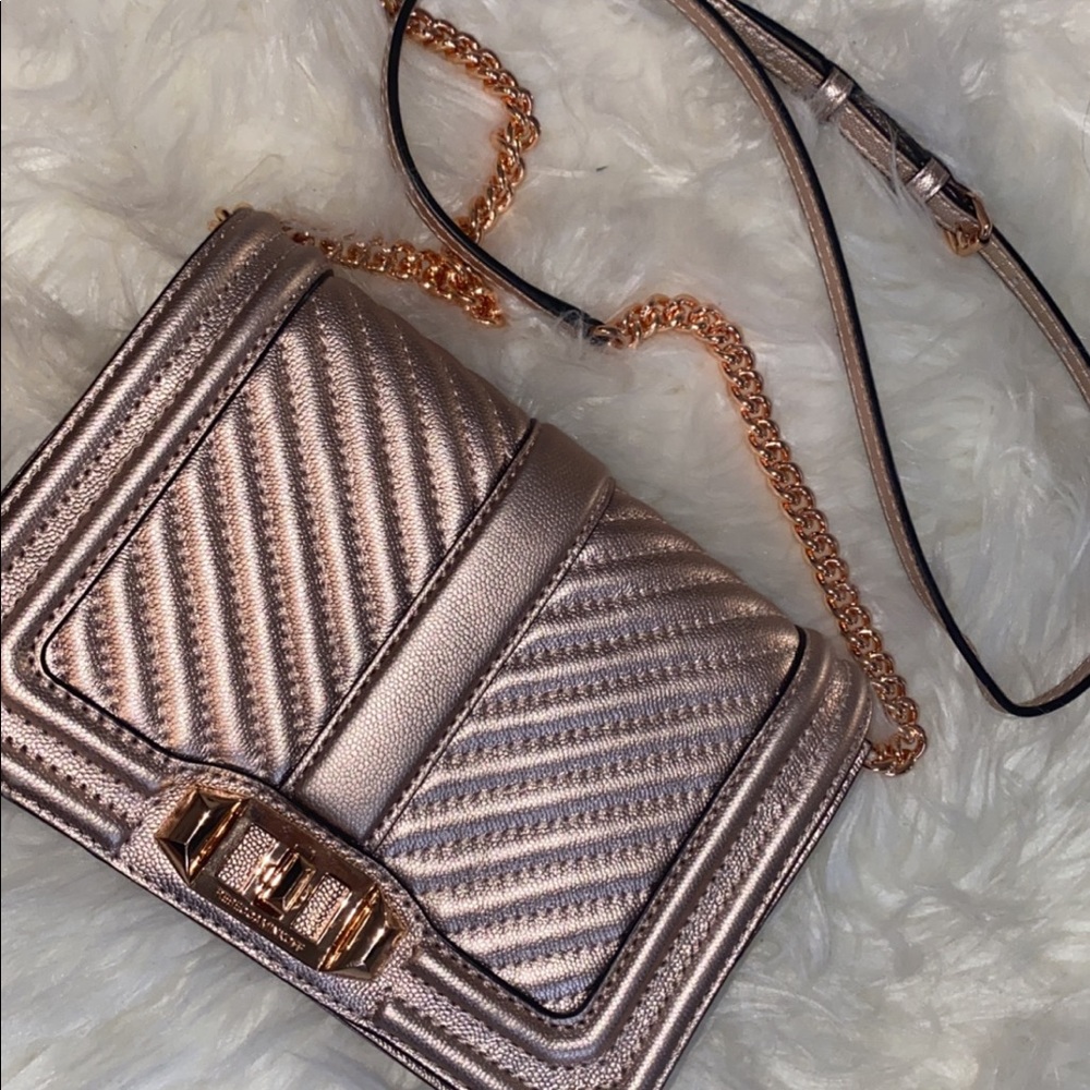 Rose gold Rebecca Minkoff bag